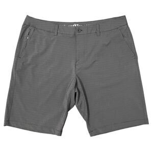 Hang Ten Flat Front Wharf Hybrid Board Shorts Striped Men’s sz 40 Gray Black